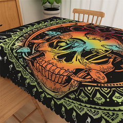 Lofaris Cool Skull Octopus Mushroom Floral Pattern Tablecloth