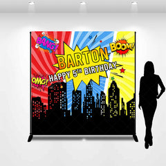 Lofaris Cool Stripe City Custom 5th Birthday Party Backdrop