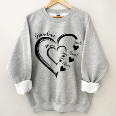 Lofaris Copy Of Heart Grandma Mom Custom Name Sweatshirt