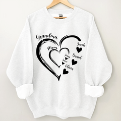 Lofaris Copy Of Heart Grandma Mom Custom Name Sweatshirt