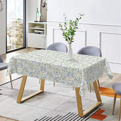 Lofaris Country Blue Flowers Pattern Rectangle Tablecloth