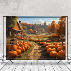 Lofaris Countryside Harvest Pumpkin Autumn Photo Backdrop