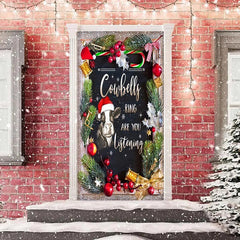 Lofaris Cowbells Ring Listening Glitter Christmas Door Cover