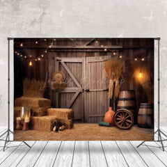 Lofaris Cowboy Retro Hay Wood Barn Door Photo Booth Backdrop