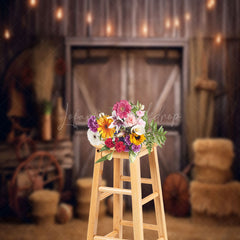 Lofaris Cowboy Retro Wood Barn Door Backdrop For Photography