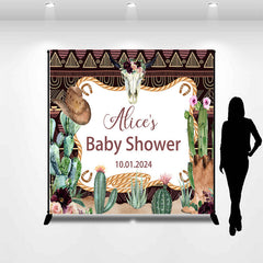 Lofaris Cowboy Tropical Cactus Custom Baby Shower Backdrop