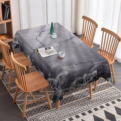 Lofaris Cracked Wall Spider Web Smog Halloween Tablecloth