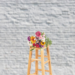 Lofaris Cracked Weathered White Brick Photo Studio Backdrop