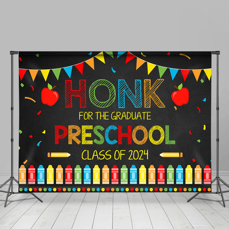 Lofaris Crayon Honk Preschool Class Of 2024 Grad Backdrop