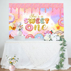 Lofaris Creamy Ice Cream Cupcake Sweet 1st Birthday Backdrop