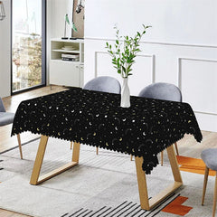 Lofaris Crescent Moon Black Decorative Rectangle Tablecloth