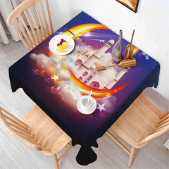 Lofaris Crescent Moon Star Islamic Castle Square Tablecloths