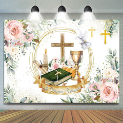 Lofaris Cross Flowers Pigeon Holy Grail Baptism Backdrop