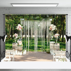 Lofaris Crystal Pendant Floral Green Field Wedding Backdrop