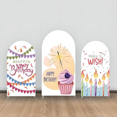 Lofaris Cupcakes Spark Candles Ribbons Arch Backdrop Kit