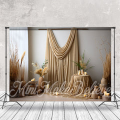 Lofaris Curtain Dried Flowers Indoor Boho Photo Backdrop