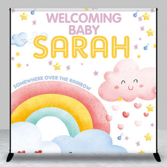 Lofaris Custom Adorable Pink Rainbow Baby Shower Backdrop for Girl