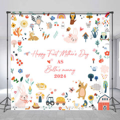 Lofaris Custom Animals Leaf Happy First Mothers Day Backdrop