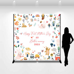 Lofaris Custom Animals Leaf Happy First Mothers Day Backdrop