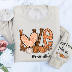 Lofaris Custom Autumn Love MimiLife And Grandkids Sweatshirt