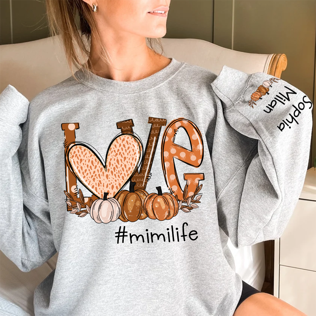 Lofaris Custom Autumn Love MimiLife And Grandkids Sweatshirt