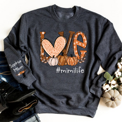 Lofaris Custom Autumn Love MimiLife And Grandkids Sweatshirt