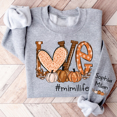 Lofaris Custom Autumn Love MimiLife And Grandkids Sweatshirt