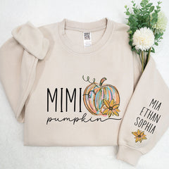 Lofaris Custom Autumn Mimi And Grandkids Pumpkin Sweatshirt