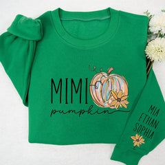 Lofaris Custom Autumn Mimi And Grandkids Pumpkin Sweatshirt