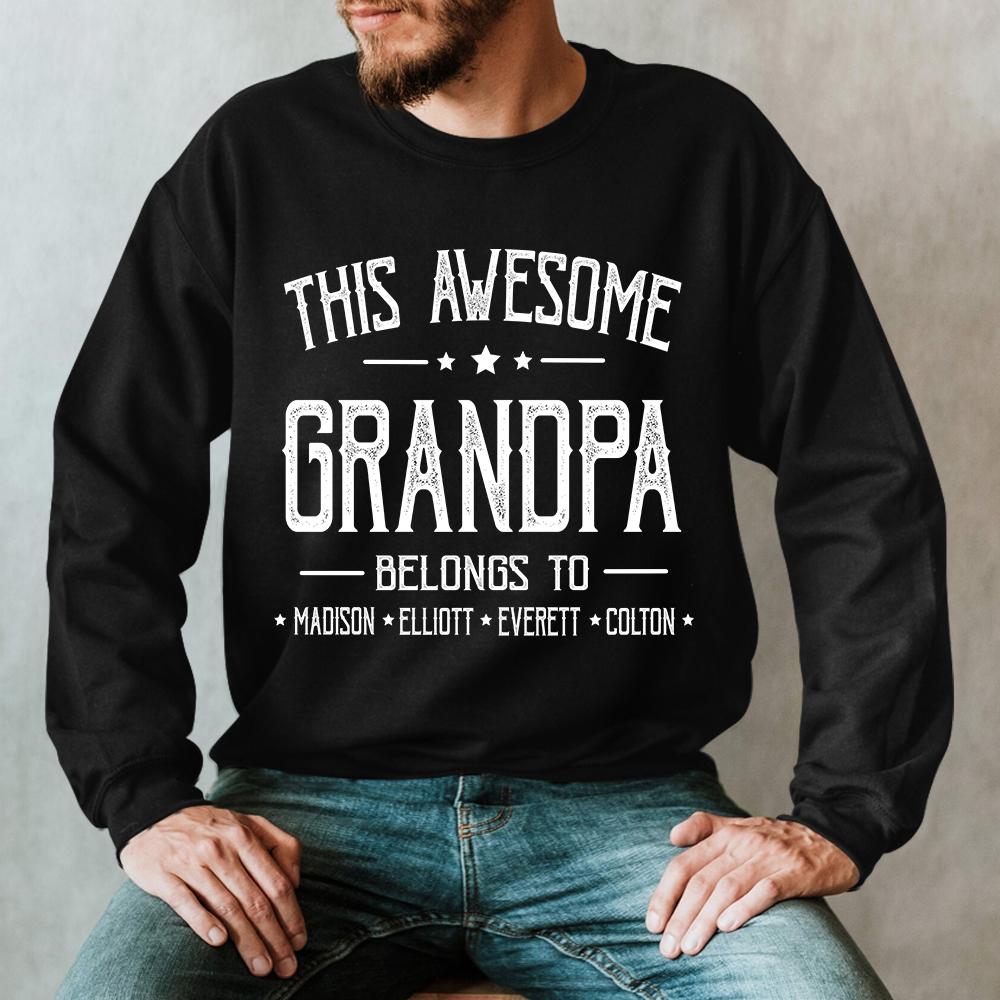 Lofaris Custom Awesome Grandpa Belongs Kids Gift Sweatshirt