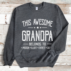 Lofaris Custom Awesome Grandpa Belongs Kids Gift Sweatshirt