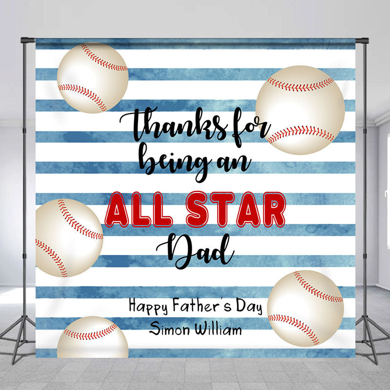 Lofaris Custom Baseball All Star Happy Fathers Day Backdrop