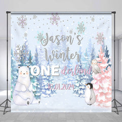 Lofaris Custom Bear Winter Onederland 1st Birthday Backdrop