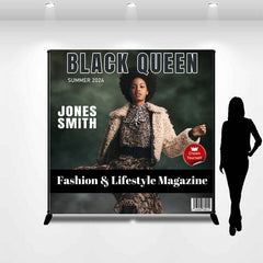 Lofaris Custom Birthday Backdrop Black Queen Magazine Cover