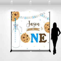 Lofaris Custom Biscuit Milk Flags Backdrop For 1st Birthday