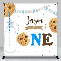 Lofaris Custom Biscuit Milk Flags Backdrop For 1st Birthday