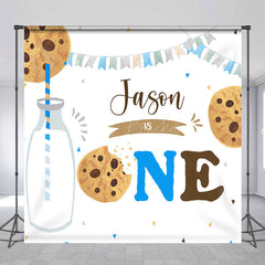 Lofaris Custom Biscuit Milk Flags Backdrop For 1st Birthday