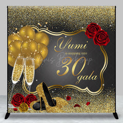 Lofaris Custom Black Gold High Heels 30th Birthday Backdrop