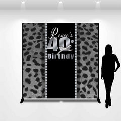 Lofaris Custom Black White Leopard 40th Birthday Backdrop