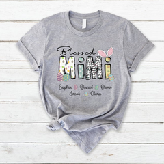 Lofaris Custom Blessed Mimi And Kids Easter Day Gift T-Shirt