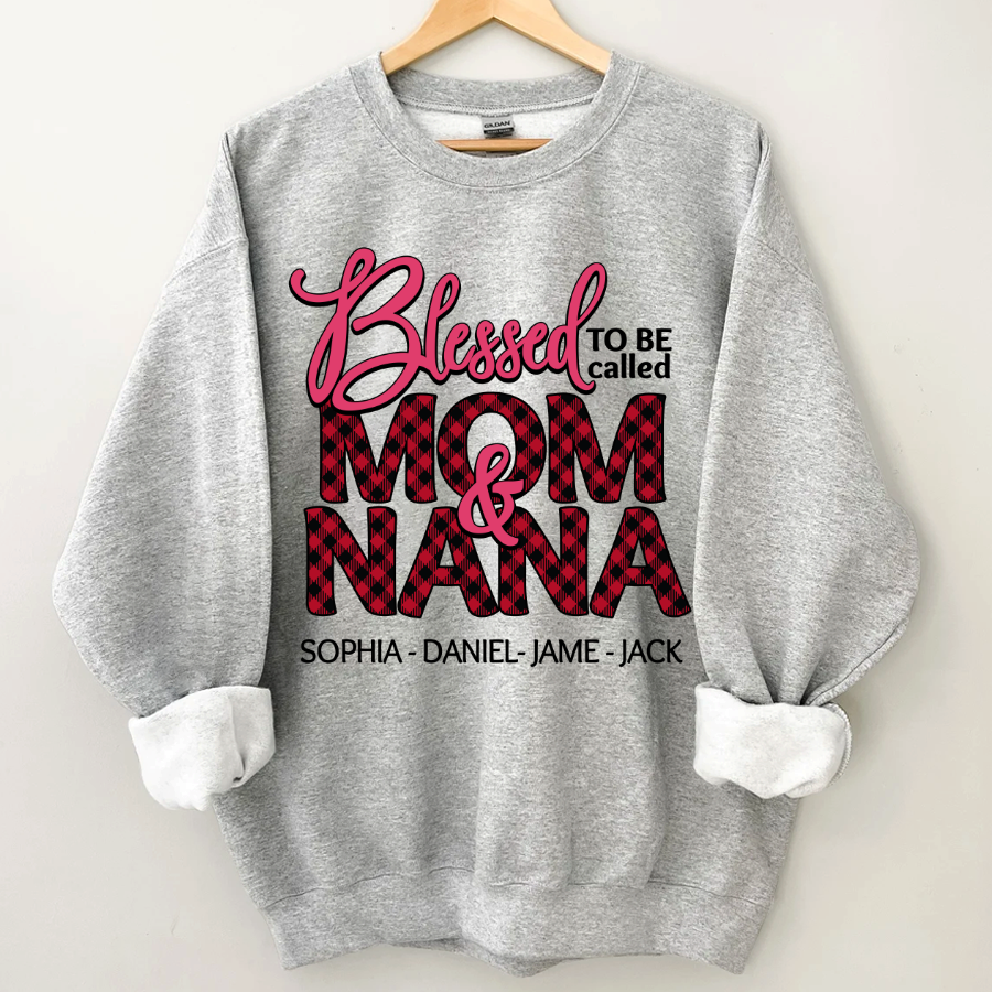 Lofaris Custom Blessed To be Called Mom And Nana Sweatshirt