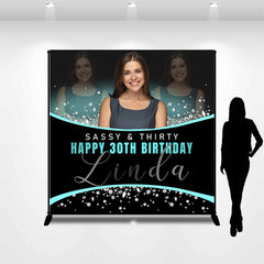 Lofaris Custom Blue Black Diamond 30th Birthday Backdrop