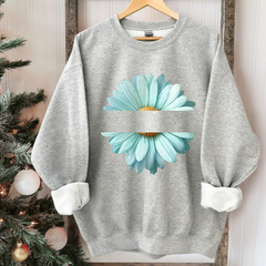 Lofaris Custom Blue Daisy Flower Mimi And Kids Sweatshirt