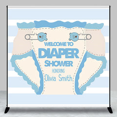 Lofaris Custom Blue Diaper And Wipes Shower Baby Backdrop