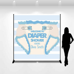 Lofaris Custom Blue Diaper And Wipes Shower Baby Backdrop