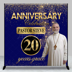 Lofaris Custom Blue Gold 20th Pastoral Anniversary Backdrop