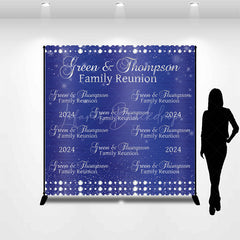 Lofaris Custom Blue Metal Texture Family Reunion Backdrop