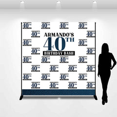 Lofaris Custom Blue Step And Repeat 40th Birthday Backdrop