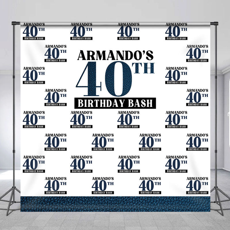 Lofaris Custom Blue Step And Repeat 40th Birthday Backdrop