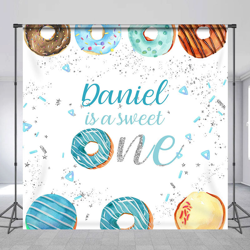 Lofaris Custom Blue Sweet One Birthday Party Backdrop For Kid